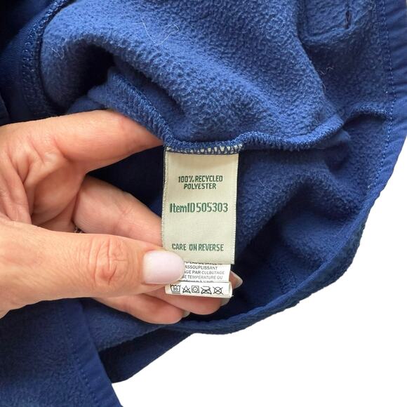 L.L. Bean Blue Fleece Full Zip Mock Neck Jacket Size Small - Picture 5 of 5